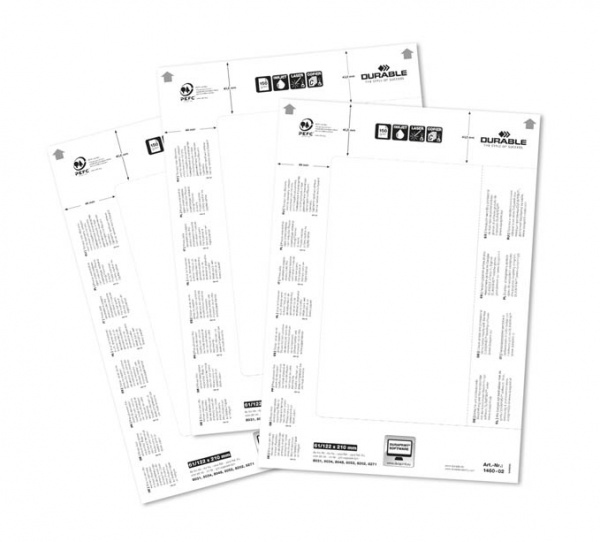 Durable for table place name holder Badge Inserts 61/122 x 210 mm White Rectangle 20 pc(s)