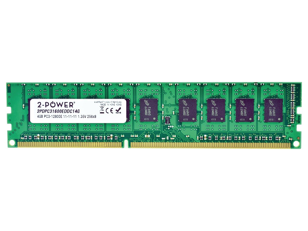 2-Power 4GB DDR3L 1600MHz ECC + TS UDIMM Memory