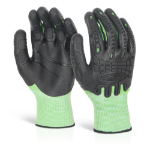 BEESWIFT Cut Resistant Fully Coated Impact Glove Green M (Pair)