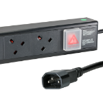 Cablenet 4 Way UK Vertical 1.5u PDU with IEC - C14 3m Feed