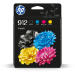 HP 912 4-pack originele inktcartridges, cyaan/magenta/geel