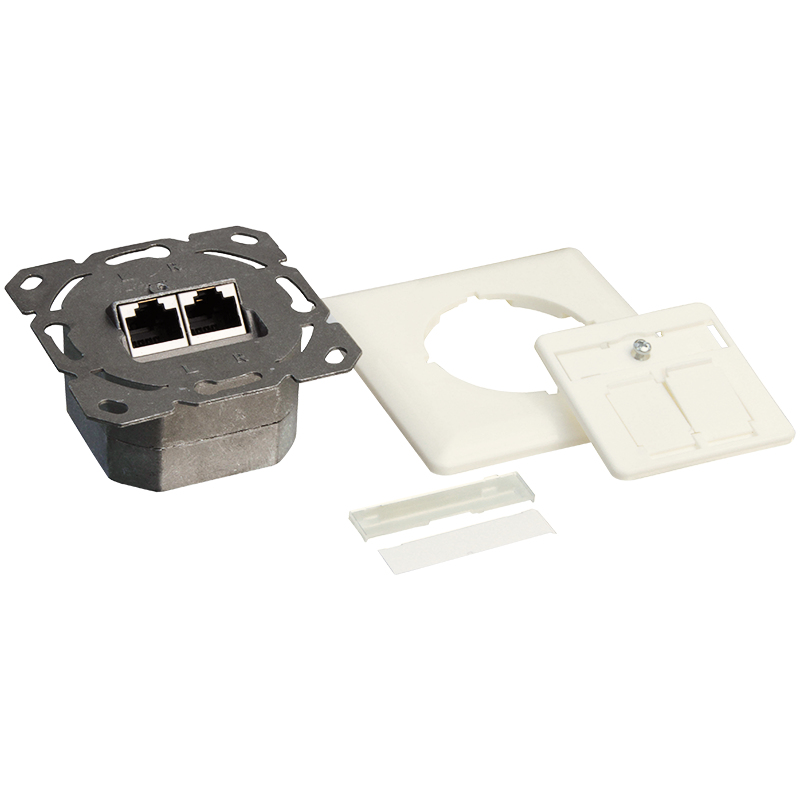 Image of LogiLink NP0021 socket-outlet RJ-45 Metallic, White