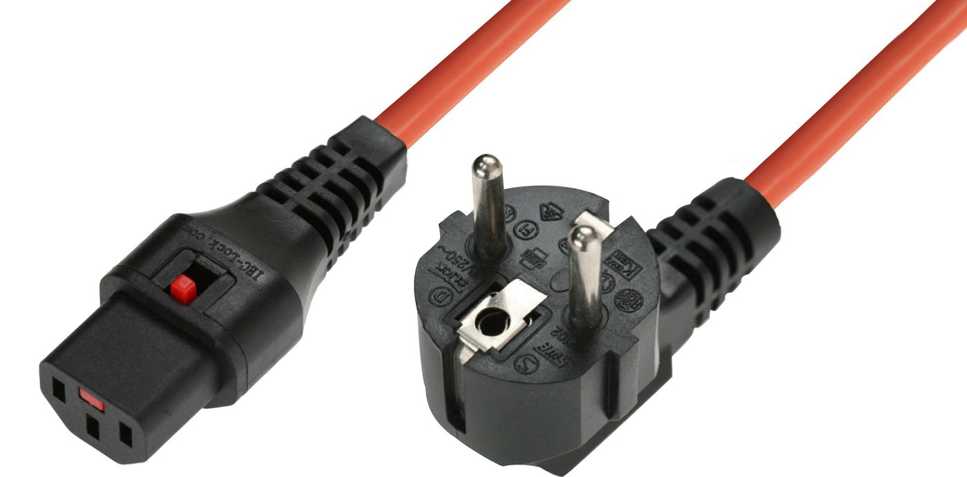 Microconnect EL248S power cable Orange 3 m Power plug type F C13 coupler