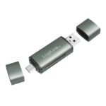 LogiLink USB 3.0 Cardreader, USB-A / USB-C, SD/ microSD, aluminum