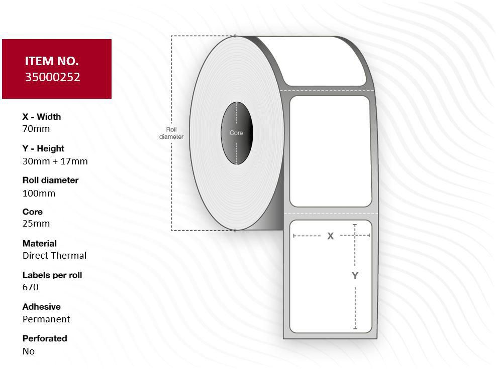 Image of Capture 35000252 printer label White