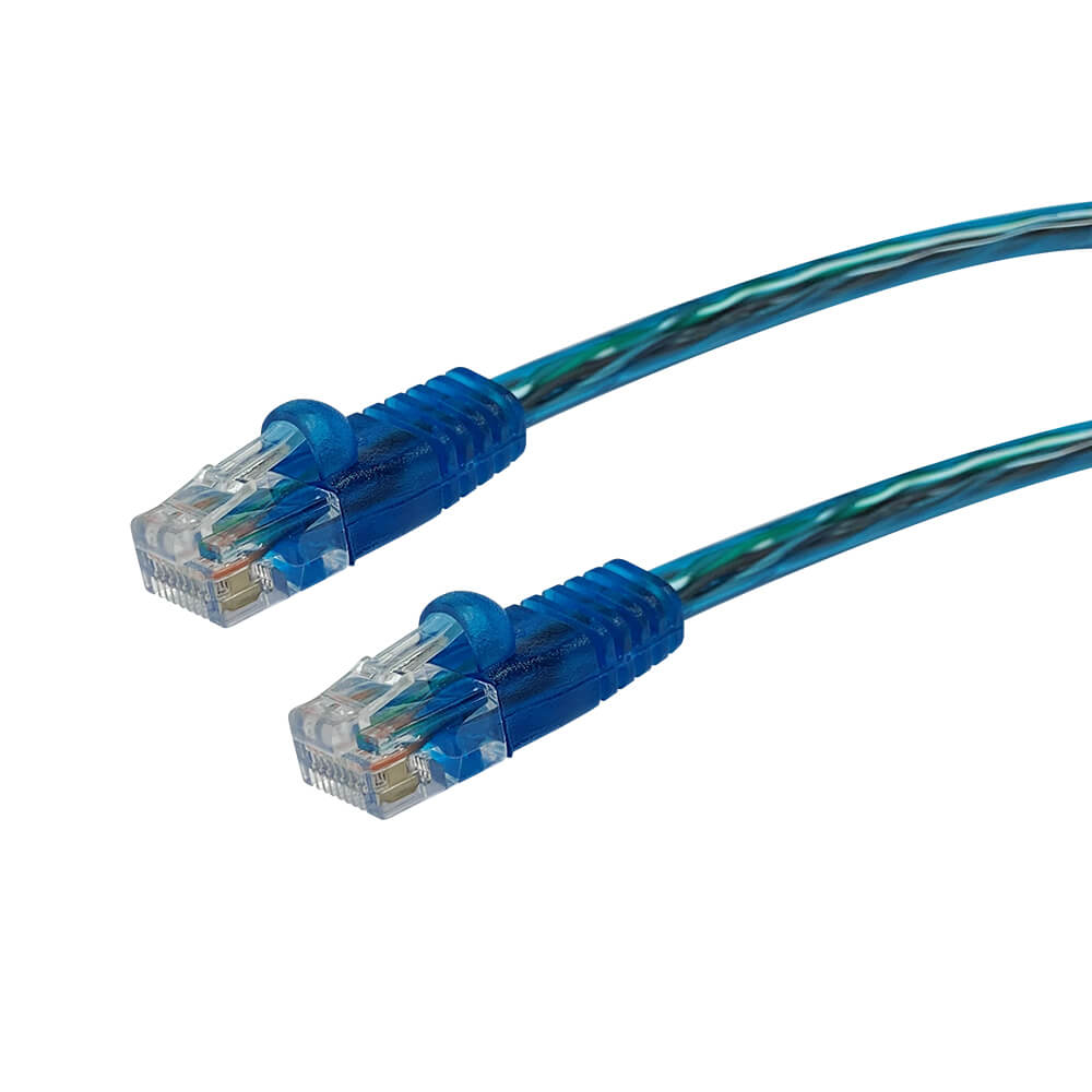 Videk Enhanced Cat5e Booted UTP RJ45 to RJ45 Patch Cable iBlue 0.5Mtr