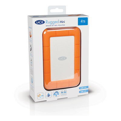 Image of LaCie Rugged Mini external hard drive 2 TB Orange, Silver
