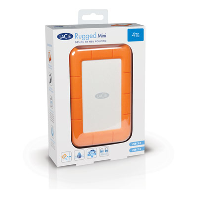 Photos - Hard Drive LaCie Rugged Mini external  2 TB Orange, Silver 9000298 