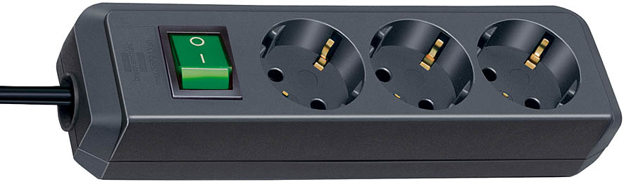 Image of Brennenstuhl 1152300015 power extension 1.5 m 3 AC outlet(s) Black
