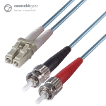 connektgear 2m Duplex Fibre Optic Multi-Mode Cable OM3 50/125 Micron LC to ST Aqua 3-5 working days non cancellable non returnable