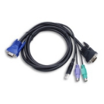 Longshine LCS-KC4-3 KVM cable Black 3 m