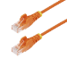 StarTech.com 1.5m Orange Slim CAT6 Ethernet Cable, Snagless, 100W PoE, UTP, LSZH, 28AWG Pure Bare Copper Wire, Slim RJ45 Network Patch Cord w/Strain Reliefs, Individually Tested
