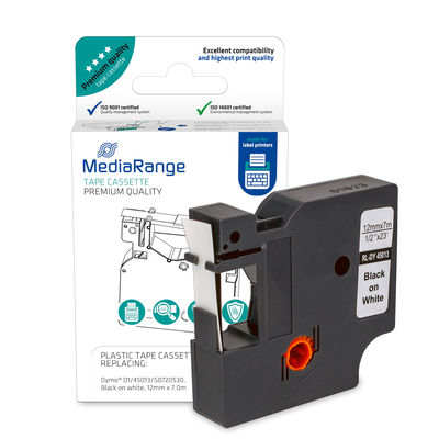 Image of MediaRange Plastic tape cassette, for label printers using Dymo...