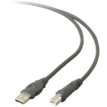 Belkin F3U133B16 USB cable USB 2.0 189" (4.8 m) USB A USB B Gray