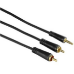 Hama 10m 2 x RCA - 3.5mm m/m audio kabel Zwart
