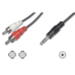 FDL 3M 3.5mm STEREO JACK - 2 X PHONO PLUGS