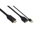 Alcasa HDMI-AD22 video cable adapter 0.3 m HDMI Type A (Standard) DisplayPort Black