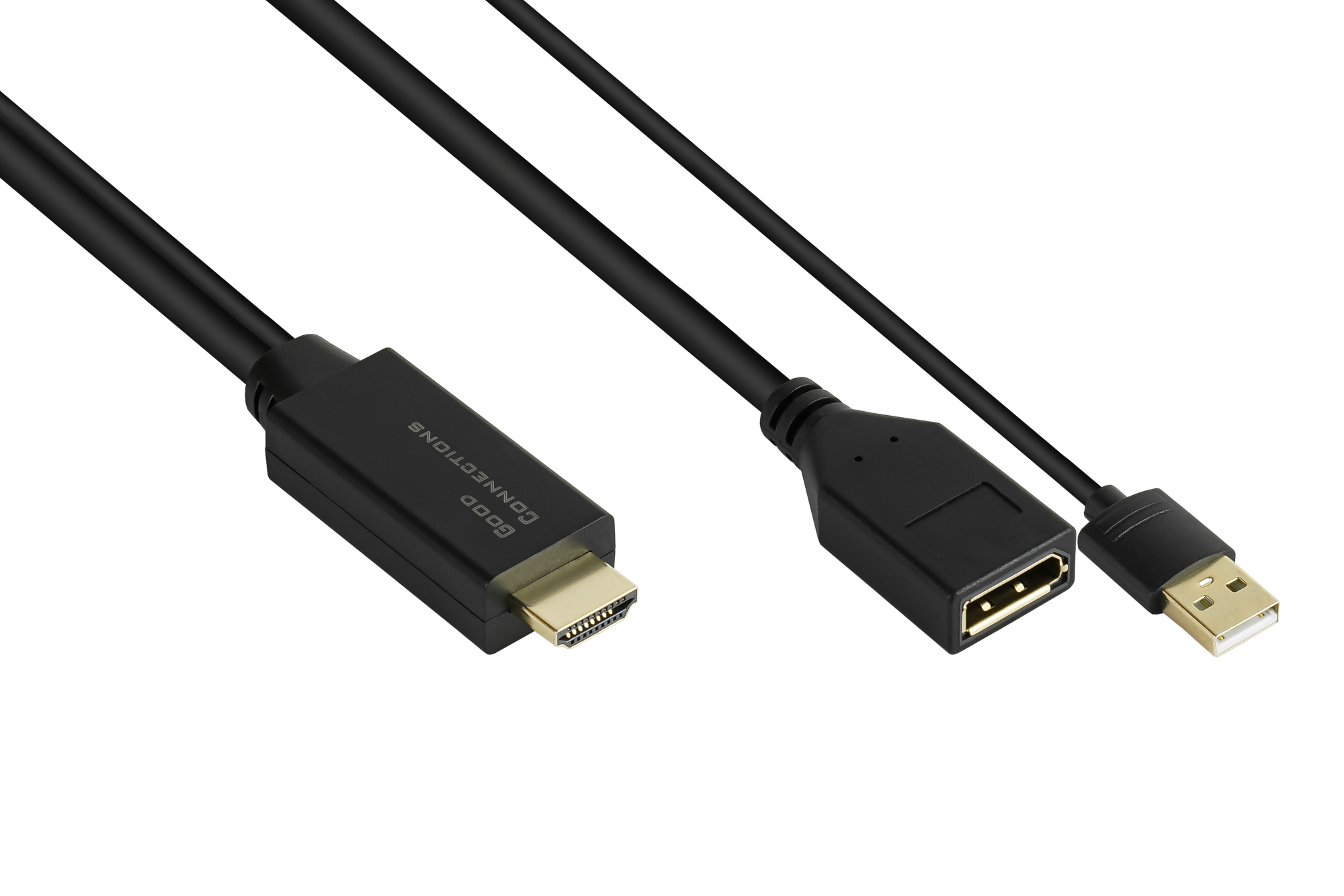 Alcasa HDMI-AD22 video cable adapter 0.3 m HDMI Type A (Standard) DisplayPort Black