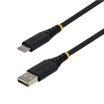 StarTech.com 1m (3.3ft) USB-A to USB-C Fast Charging Cable, 15W 3A, Dual-Layer Braided Nylon/TPE Jacket, Durable USB-A to Type C Charger Cord, USB A to USB C Cable
