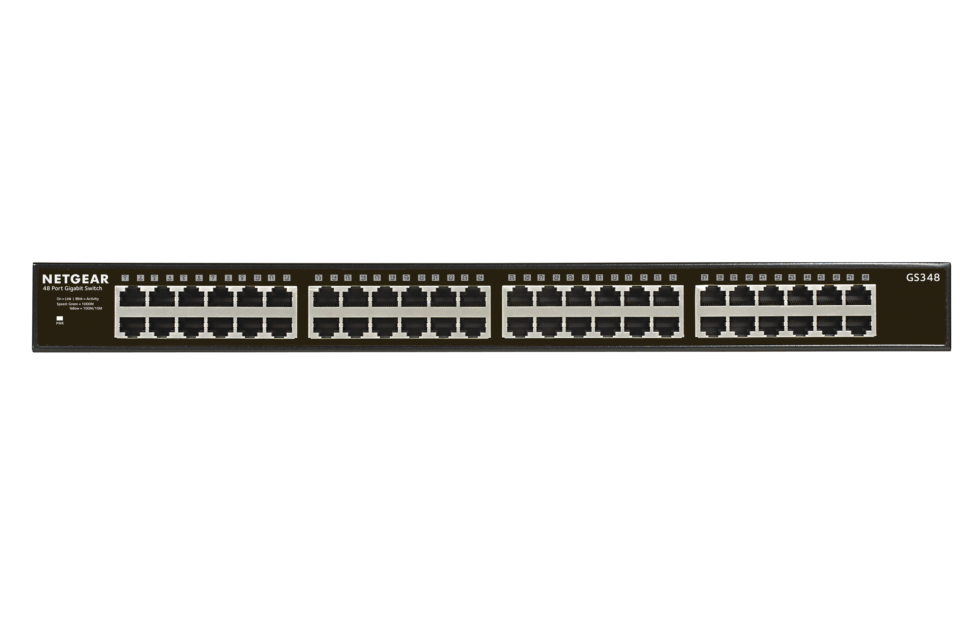 Image of NETGEAR GS348 Unmanaged Gigabit Ethernet (10/100/1000) 1U Black