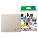 Fujifilm Instax Link Wide 2 Wireless Smartphone Photo Printer - Beige - Printer + 20 Shot Pack