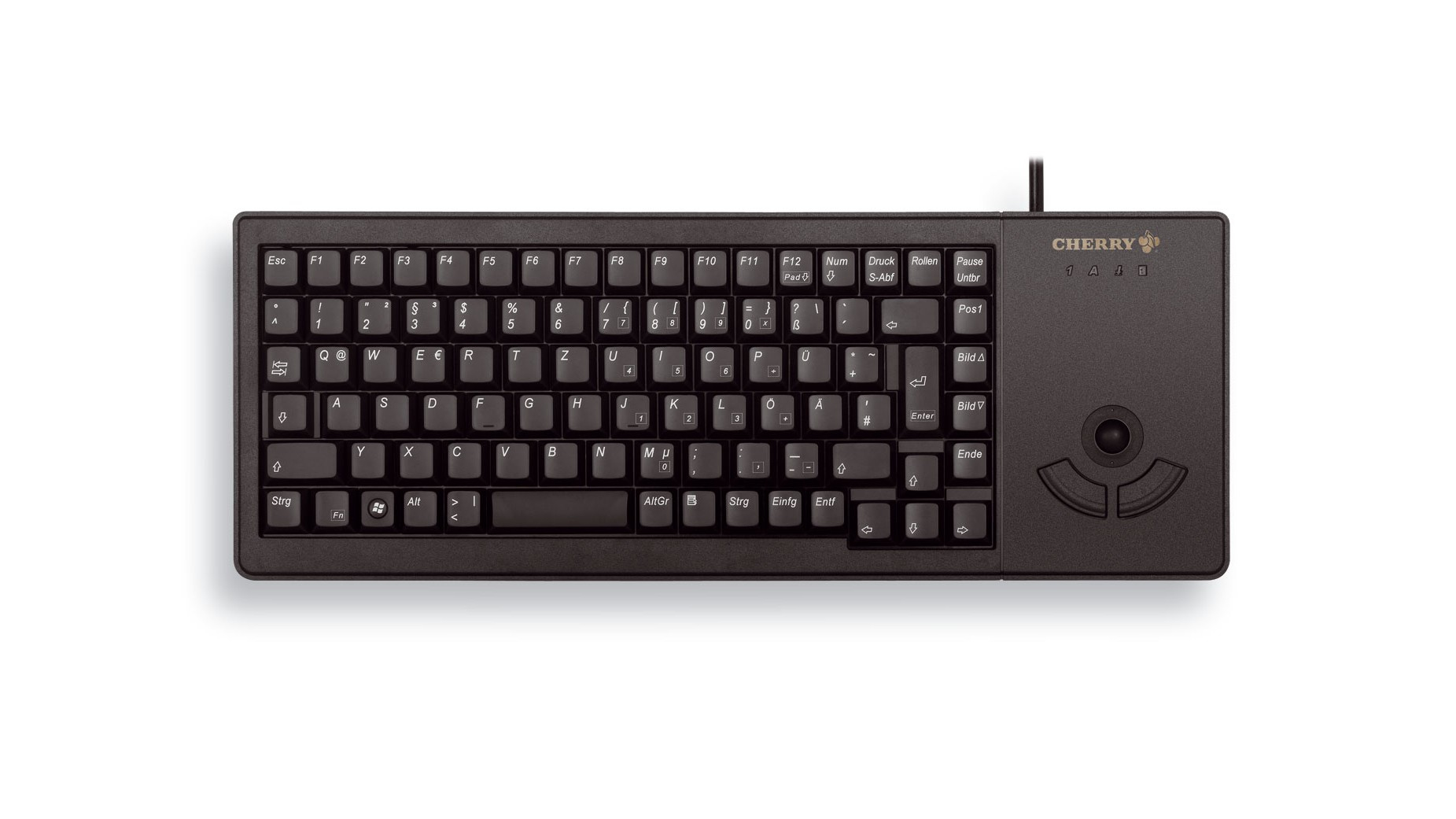 Image of CHERRY G84-5400 TRACKBALL KEYBOARD Corded, USB, Black, (QWERTY - UK)