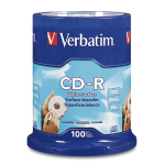 Verbatim CD-R 80MIN 700MB 52X Blank White Surface 100pk Spindle 100 pc(s)