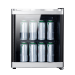 electriQ 48 Litre Drinks Fridge - Black with Chrome Strips