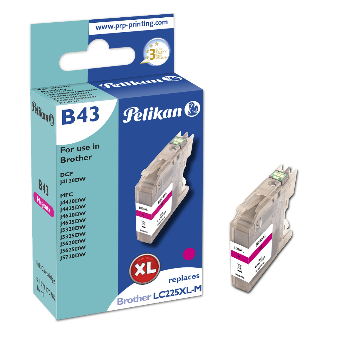 Image of Pelikan 319569/B43 Ink cartridge magenta, 1.2K pages 16ml...