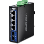 Trendnet TI-G51SC 5-Port Hardened Industrial Gigabit DIN-Rail Switch with Multi-Mode SC Port