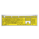 Logickeyboard LKB-LPRNTBY-AJPU-UK keyboard Home/Office USB QWERTY English Silver, Yellow