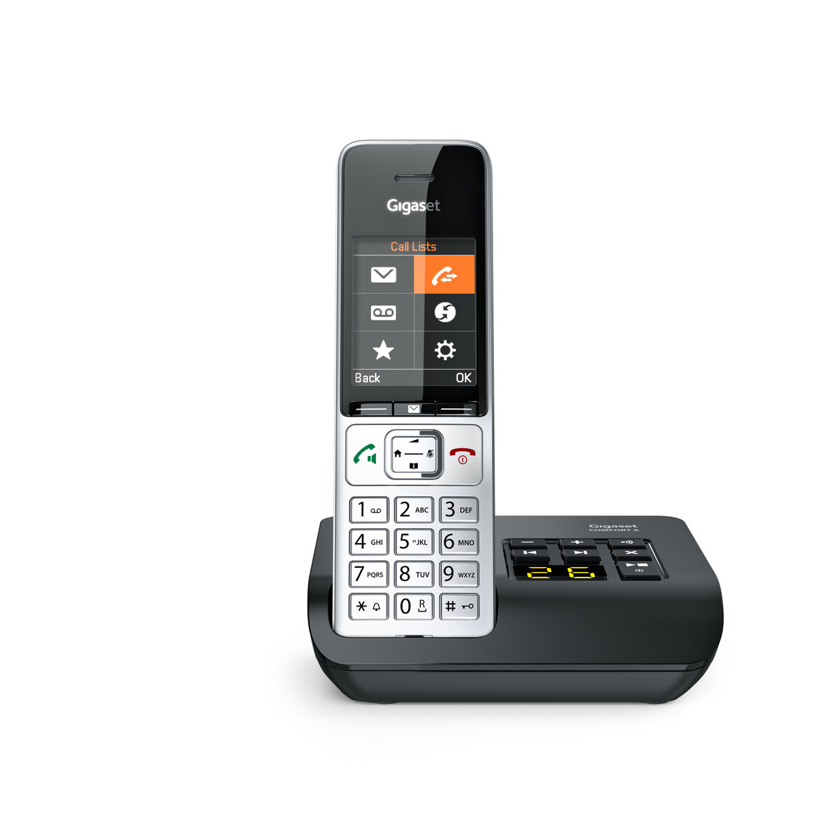 Image of Gigaset COMFORT 500A Analog/DECT telephone Caller ID Black, Silver