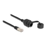DeLOCK Cable RJ50 male to RJ50 female for built-in with sealing cap IP67 dust and waterproof 20 cm