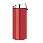 Brabantia Touch Bin, 30L Round Plastic, Stainless steel Red