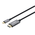 Manhattan USB-C to HDMI Cable, 4K@30Hz, 2m, Black, Equivalent to CDP2HD2MBNL, Male to Male, Three Year Warranty, Polybag