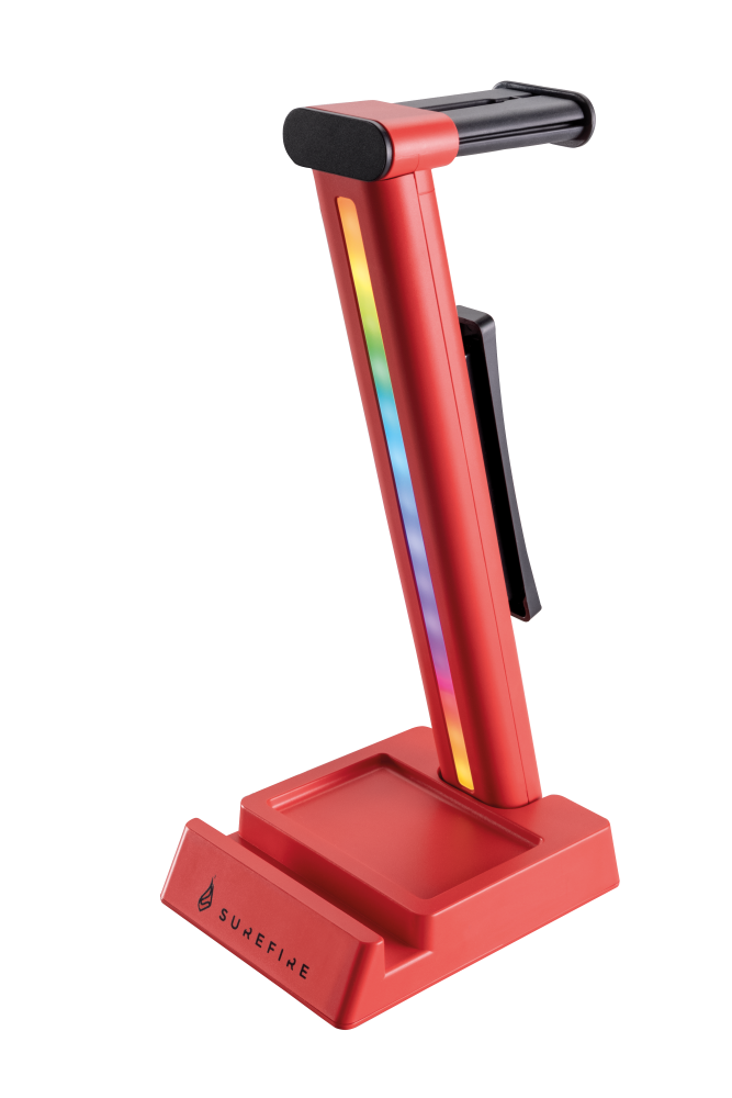 Verbatim SureFire Vinson N1 Dual balance Gaming RGB Headset Stand Red