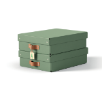 Leitz Puro Storage Box with lid, medium low, 8L, 100% recycled card, pack of 2