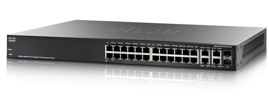 Cisco SG300-28MP-K9CN-RF 26-Port Gigabit Network Switch