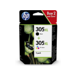 HP 6ZA94AE/305XL Printhead cartridge multi pack high-capacity black + color 240pg + 200pg Pack=2 for HP DeskJet 2710/e/Envy 6020/Envy 6020 e