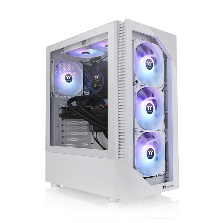 Image of Thermaltake View 200 TG Snow ARGB Midi Tower White
