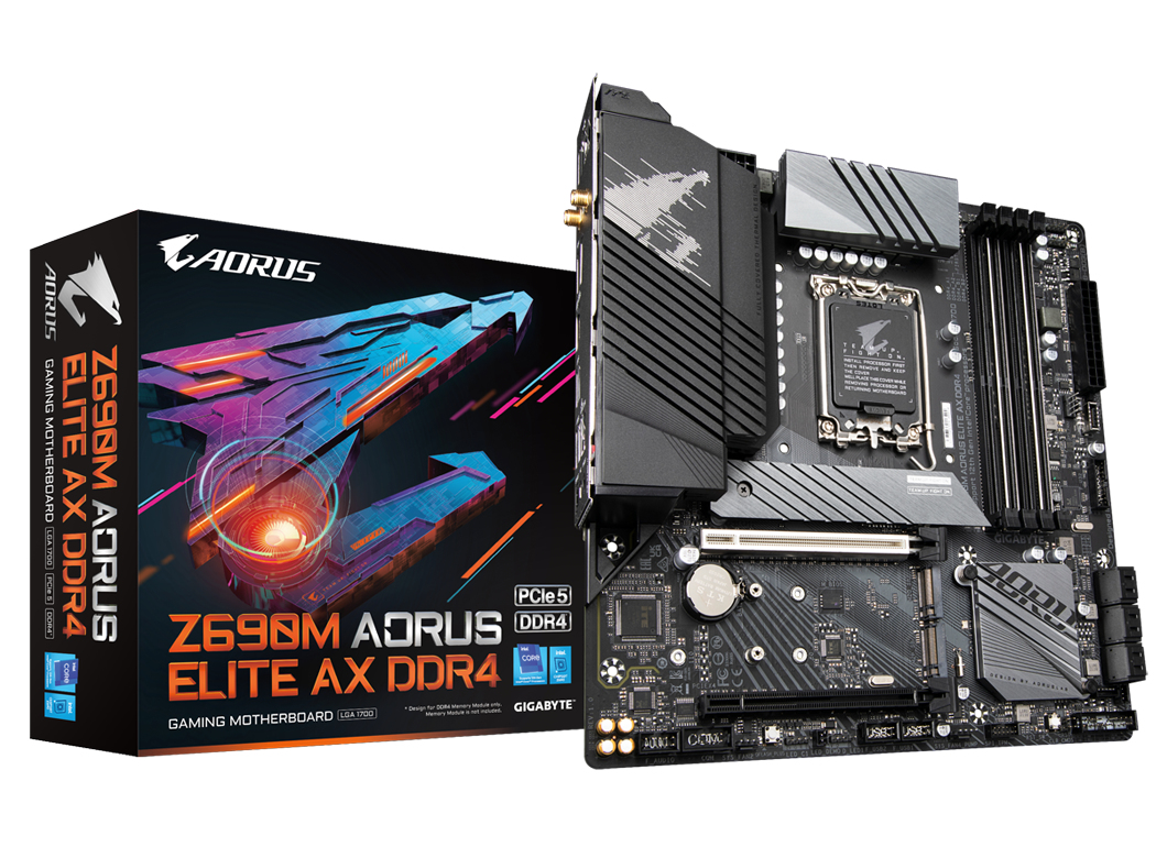 Image of Gigabyte Z690M AORUS ELITE AX DDR4 Intel Z690 LGA 1700 micro ATX