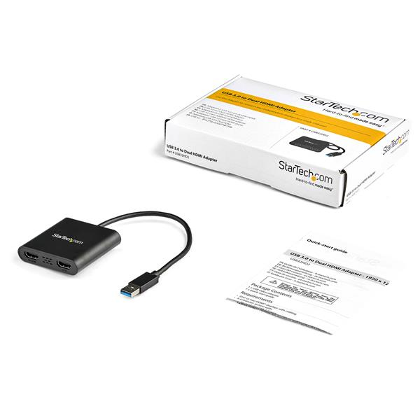 StarTech.com USB 3.0 to Dual HDMI Adapter - 4K 30Hz