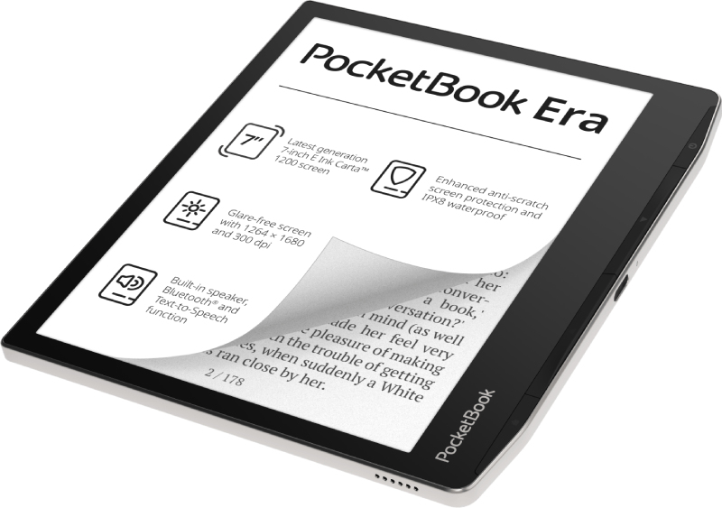 PocketBook 700 Era Silver e-bokläsare Pekskärm 16 GB Svart, Silver