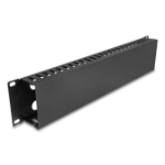 DeLOCK 19″ 2U Cable Management Routing Panel with 4 openings metal black