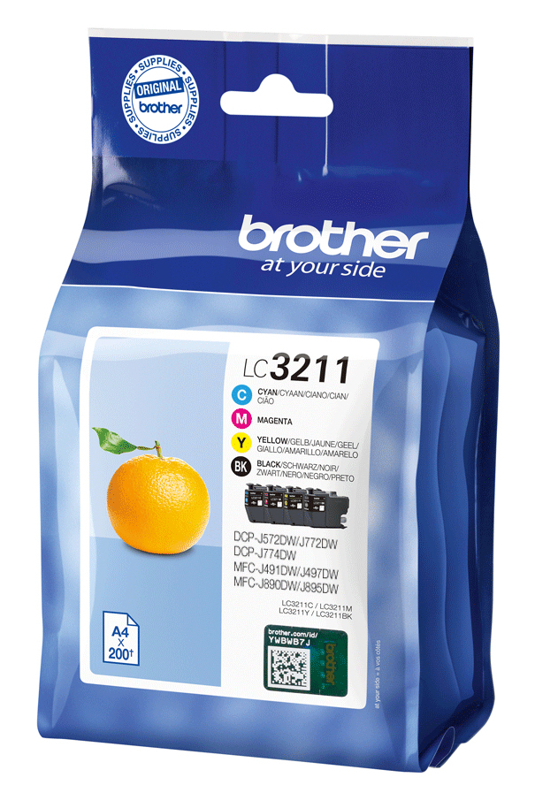 Brother LC-3211VALDR Ink cartridge multi pack Bk,C,M,Y, 4x200 pages ISO/IEC 19752 Pack=4 for Brother DCP-J 772