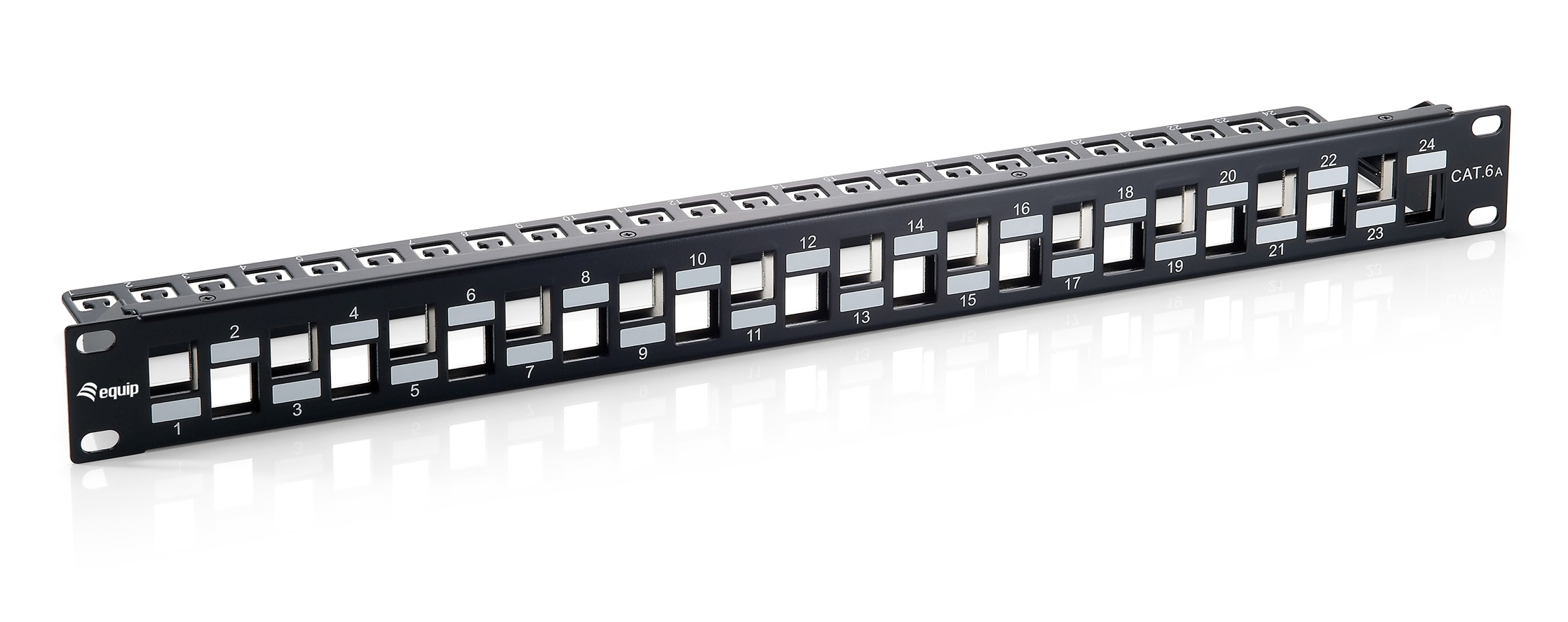 Image of Equip 24-Port Keystone Cat.6A Shielded Patch Panel, Black