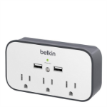 Belkin BSV300TTCW surge protector Black, White 3 AC outlet(s)