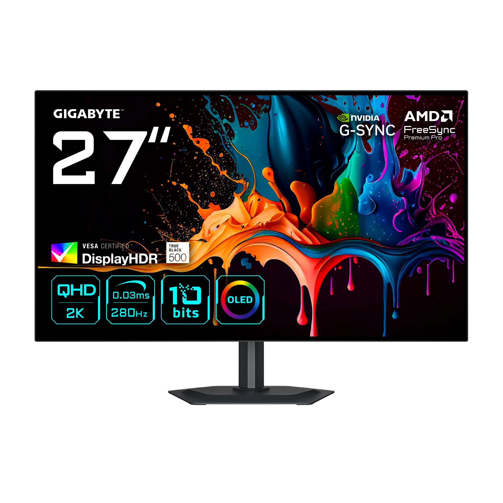GIGABYTE MO27Q28G 27" OLED QHD Gaming Monitor - 2560 x 1440. 280H