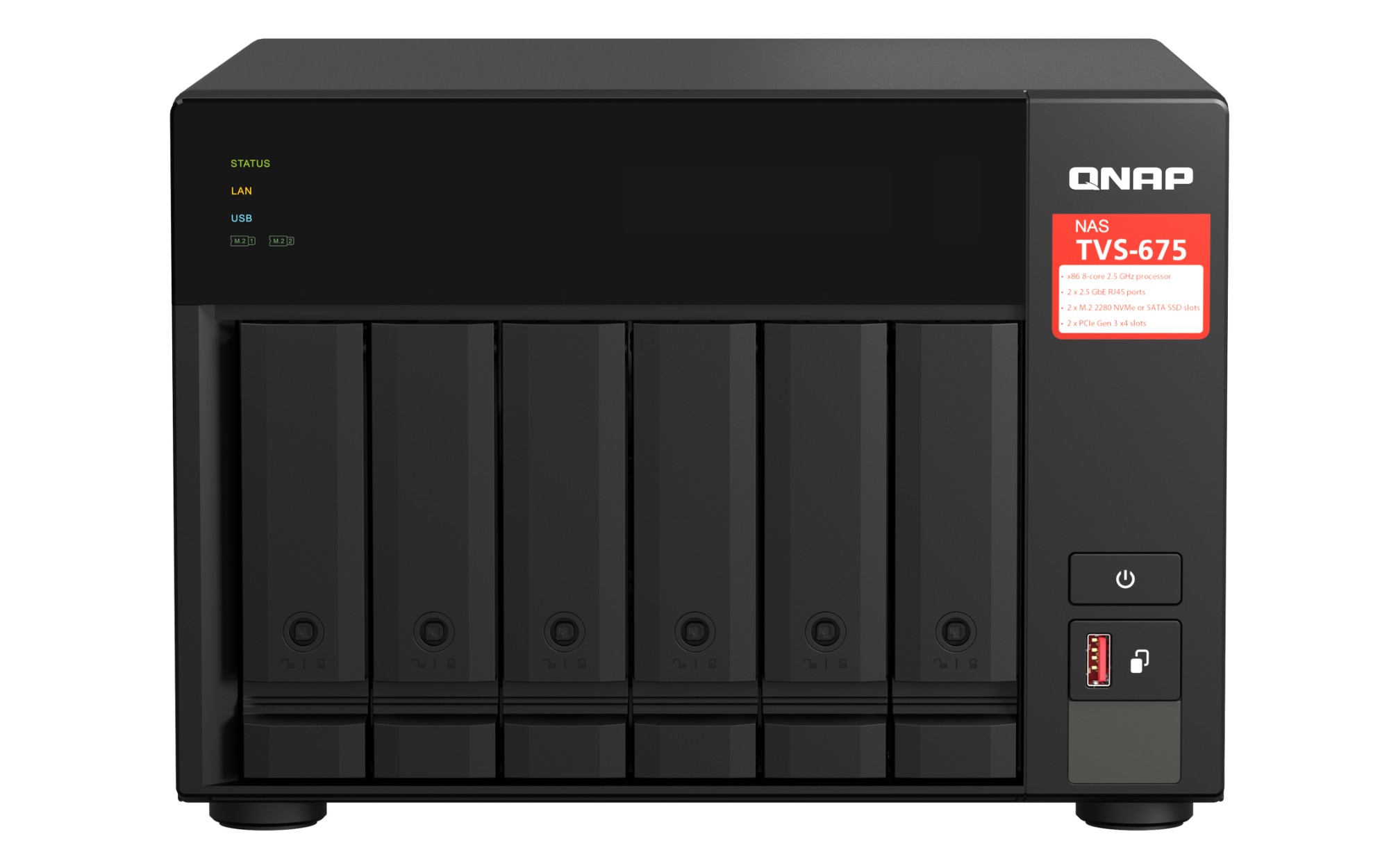 QNAP TVS-675 NAS Tower ZhaoXin KaiXian KX-6000 KX-U6580 8 GB DDR4 0 TB