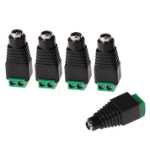 Maplin Female DC to Twin Cable to 5.5 x 2.1mm DC Power Plug for CCTV - Black, Pack of 5